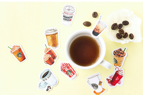 Premium Die-Cut Stickers I Love Drinks Coffee Frappuccino Asian Drinks Beverages
