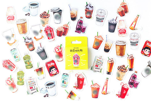 Premium Die-Cut Stickers I Love Drinks Coffee Frappuccino Asian Drinks Beverages