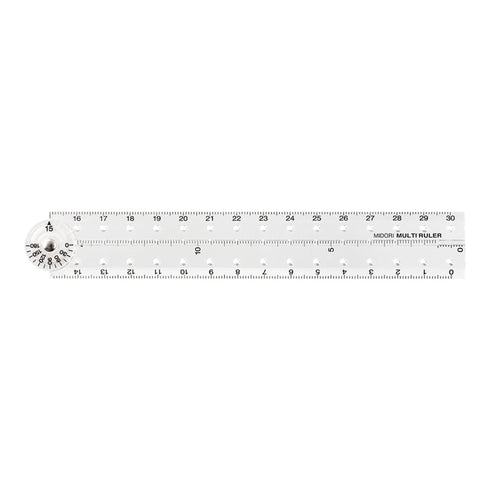MIDORI Clear Polycarbonate FOLDING Multi Ruler | 30cm