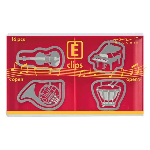 MIDORI E-Clip Etching Clip Instrument Music Piano French Horn Violin Paper Clips