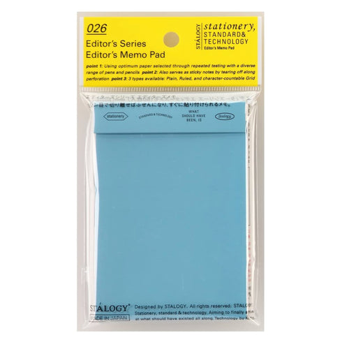 Stalogy Editor's Series A7 BLUE BLANK Memo Pad Sticky Notes