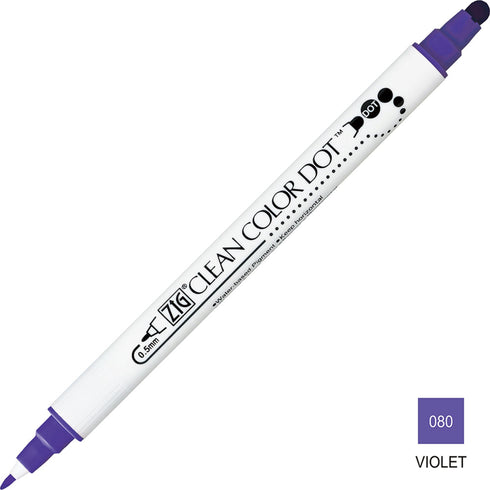 Kuretake ZIG Clean Color Dot BRILLIANT BLACK Double-Sided Marker | TC6100-010