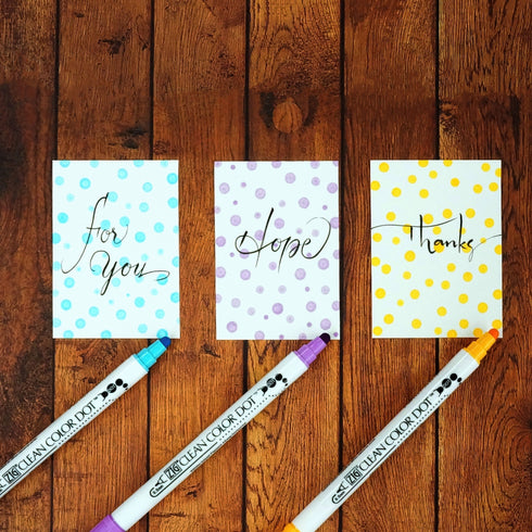 Kuretake CLASSIC COLORS Zig Clean Color Dot Set One Pen or 6 Piece Set Single-Tip Marker | TC-6100/6V