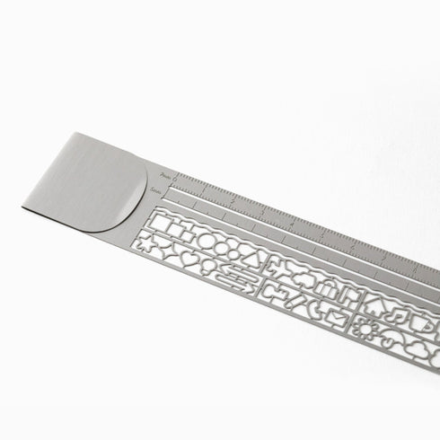 Midori CLIP RULER Stencil Template Bujo Template Metal Bookmark | Stainless Steel