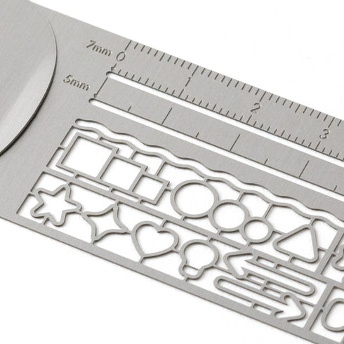 Midori CLIP RULER Stencil Template Bujo Template Metal Bookmark | Stainless Steel