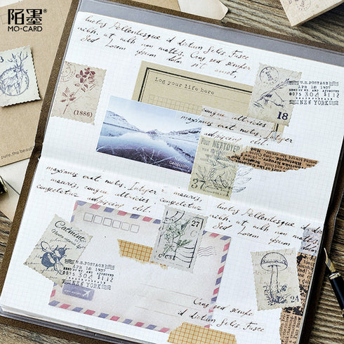 Premium Die-Cut Stickers Stamp Ephemera Floral Stamps Animal Stamps