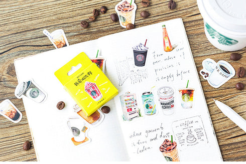 Premium Die-Cut Stickers I Love Drinks Coffee Frappuccino Asian Drinks Beverages