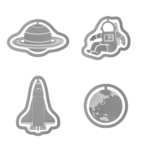 MIDORI E-Clip Etching Clip Planet Outer Space Astronaut Paper Clips