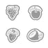 MIDORI E-Clip Etching Clip Fruit Grapes Berries Citrus Paper Clips