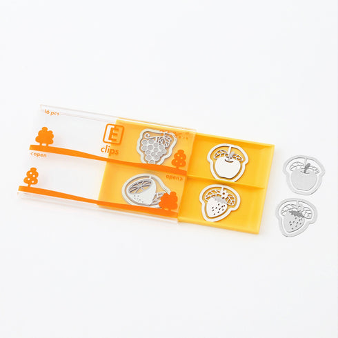 MIDORI E-Clip Etching Clip Fruit Grapes Berries Citrus Paper Clips