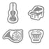 MIDORI E-Clip Etching Clip Instrument Music Piano French Horn Violin Paper Clips