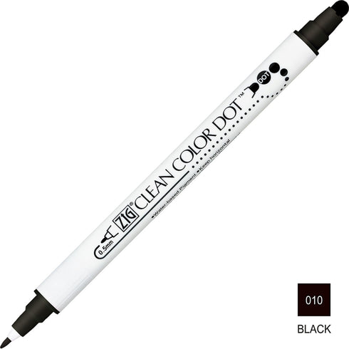 Kuretake CLASSIC COLORS Zig Clean Color Dot Set One Pen or 6 Piece Set Single-Tip Marker | TC-6100/6V