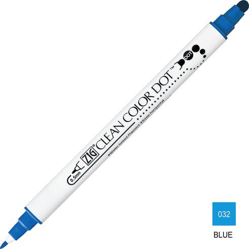 Kuretake CLASSIC COLORS Zig Clean Color Dot Set One Pen or 6 Piece Set Single-Tip Marker | TC-6100/6V