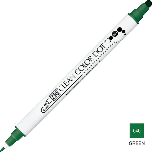 Kuretake ZIG Clean Color Dot BRILLIANT BLACK Double-Sided Marker | TC6100-010