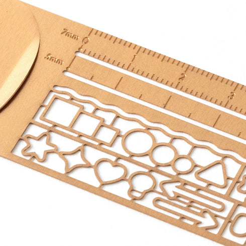 Midori CLIP RULER Stencil Template Bujo Template Metal Bookmark | Rose Gold Copper