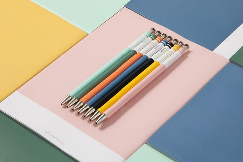 MARK'S STYLE Colors ORANGE Vibrant Wooden Shaft Retractable Gel Ink Pen | 0.5mm