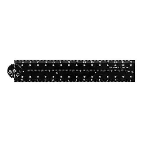 MIDORI BLACK Clear Polycarbonate FOLDING Multi Ruler | 30cm