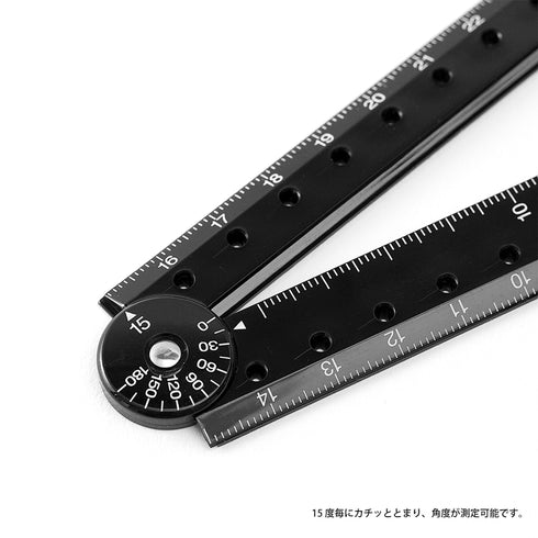 MIDORI BLACK Clear Polycarbonate FOLDING Multi Ruler | 30cm
