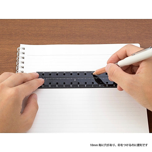 MIDORI BLACK Clear Polycarbonate FOLDING Multi Ruler | 30cm