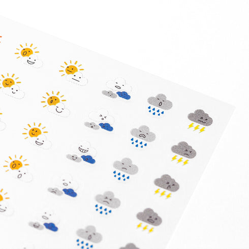 Midori Seal Collection Planner Stickers Removable Mood Stickers Mood Tracker Stickers | 2304 Weather