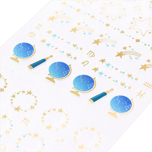 Midori Seal Collection Planner Stickers Removable Sticker | 2200 Starry Sky Stars Globe