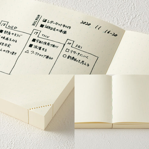 A5 MD Midori CODEX JOURNAL One Day Per Page "Lay Flat" | Dot Grid