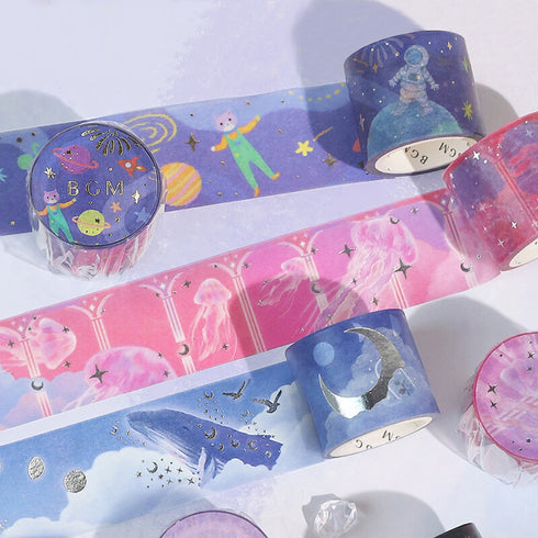 BGM Dreamtime Jellyfish Silver Foil Washi Tape