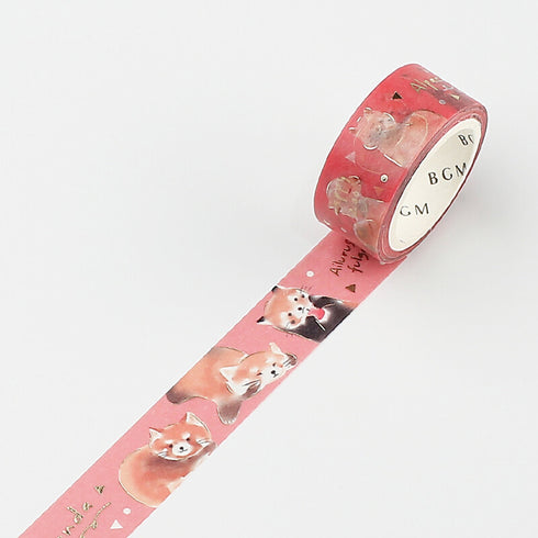 BGM Panda and Red Panda Gold Foil Washi Tape