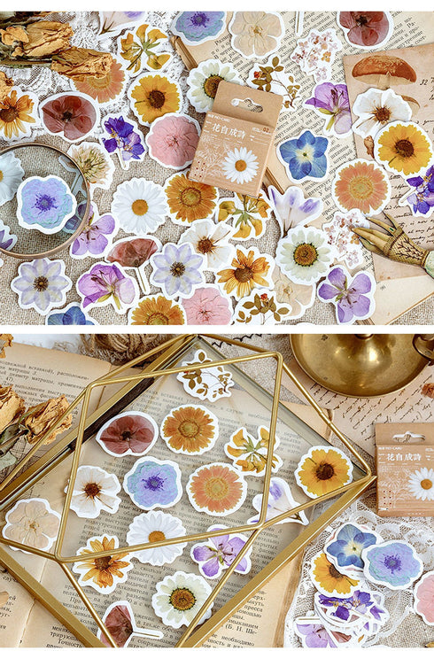 Premium Die-Cut Flower Blossom Flower Blooms Blossom Daisy Violet Sunflower Stickers