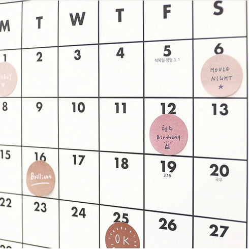 PAPERIAN Plan Marker Round Note Sticky Note Small Sticky Note Memo Sticky Note South Korea | 1 Inch