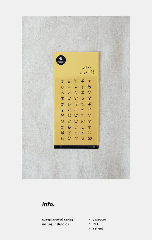 Suatelier Sonia PVC Transparent Stickers Mini Series 105 | Deco 01 Smile Face Mood Tracker