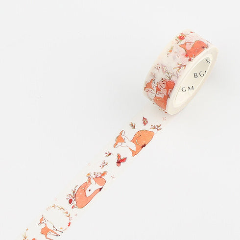 BGM Deer Fawn Wildlife Forest GOLD FOIL Washi Tape