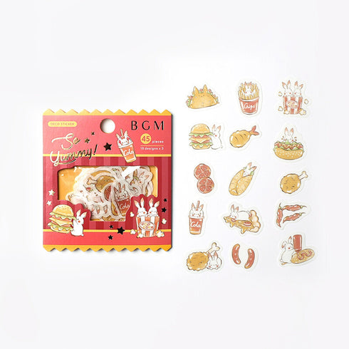 BGM Premium Die-Cut Flake Stickers Food Rabbit Cola Tacos Favorite Food | FG082