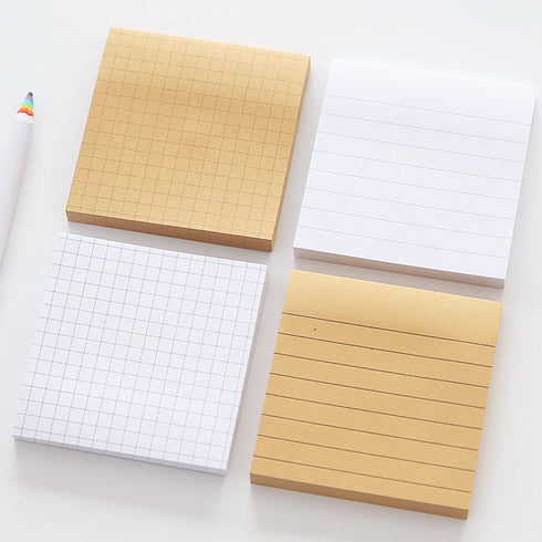 Kraft Paper Grid Sticky Notes White Grid Sticky Notes 50 sheets | 2.95 X 2.95