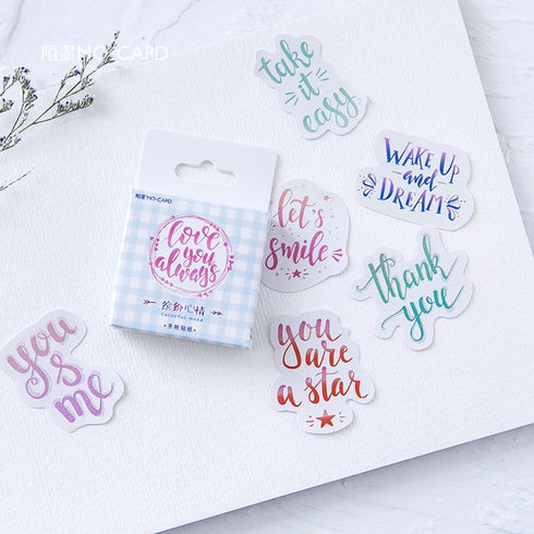 Premium Die-Cut Stickers Brush Lettering Motivational Phrases Positivity Strength Stickers