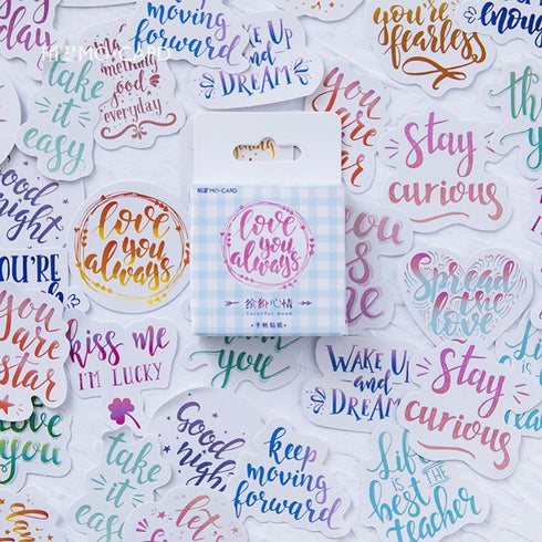Premium Die-Cut Stickers Brush Lettering Motivational Phrases Positivity Strength Stickers