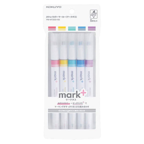 Kokuyo MARK+ Mark Plus 2 Way Dual Highlighter and Pen PM-MT200 | Single Pen or Five Color Set