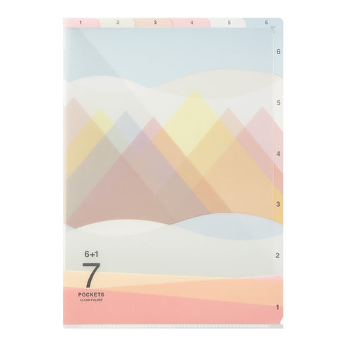 Midori MD A4 7 Pocket LANDSCAPE EARTH Clear Folder