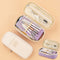ANGOO PURPLE Expandable Canvas Pen Case Pencil Case Expandable Case Storage Case