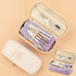 ANGOO PURPLE Expandable Canvas Pen Case Pencil Case Expandable Case Storage Case