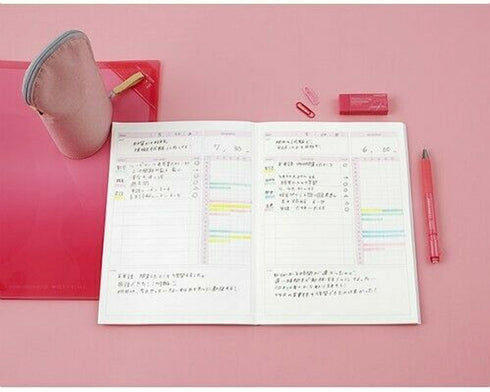 Kokuyo B5 Campus PINK DAILY Undated Study Planner Notebook | 32 Sheets Eco-Friendly Wood-Free Paper Y80MD