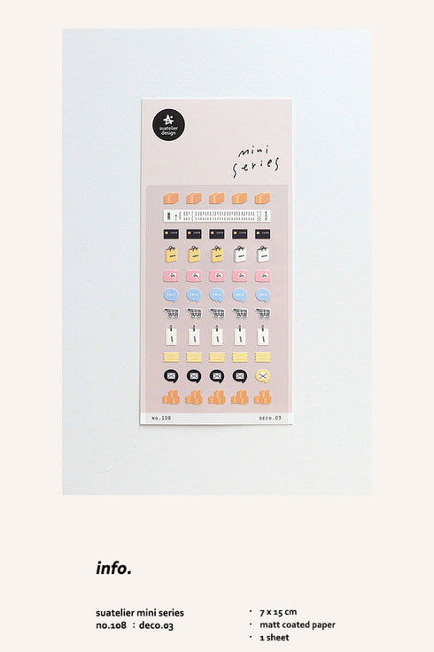 Suatelier Sonia PVC Transparent Stickers Mini Series 107 | Deco 02 Polar Bears Sun Trees Hearts