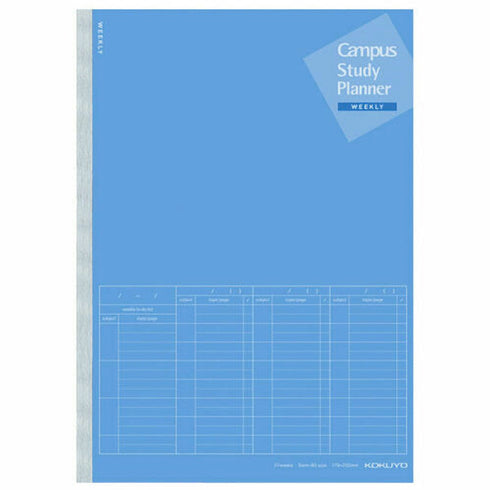 Kokuyo A5 Campus BLUE WEEKLY Undated Study Planner Notebook | 28 Sheets Eco-Friendly Wood-Free Paper Y82MW