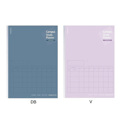 Kokuyo B5 Campus DARK Blue TWO WEEKS Undated Study Planner Notebook | 26 Sheets Eco-Friendly Wood-Free Paper Y80LT