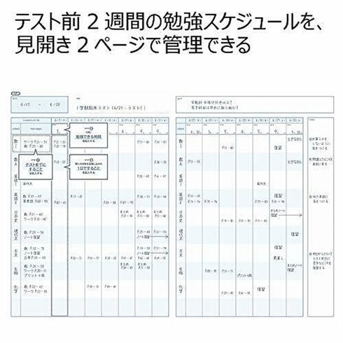 Kokuyo B5 Campus PURPLE TWO WEEKS Undated Study Planner Notebook | 26 Sheets Eco-Friendly Wood-Free Paper Y80LT