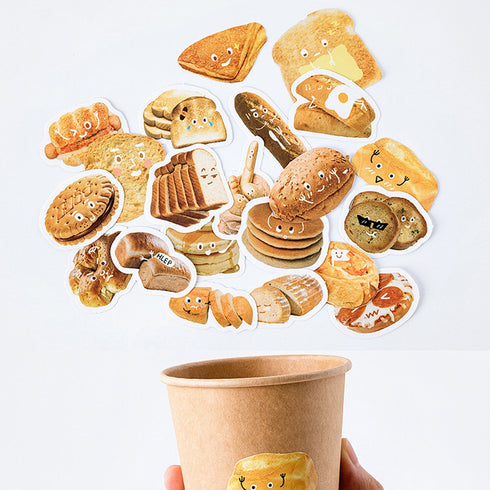 Premium Die-Cut Baking Bread Croissants Baguettes Stickers | 45 Stickers