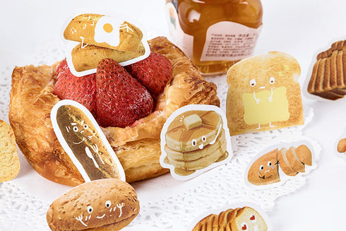 Premium Die-Cut Baking Bread Croissants Baguettes Stickers | 45 Stickers