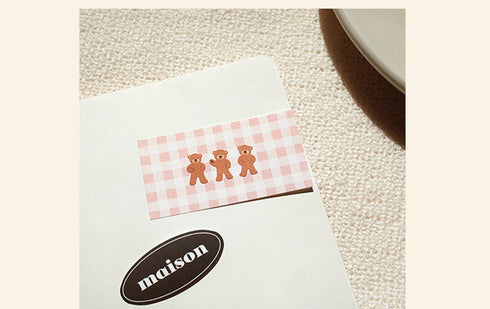 Suatelier Sonia PVC Transparent Stickers Mini Series 109 | Teddy Bear Comfort Snuggling