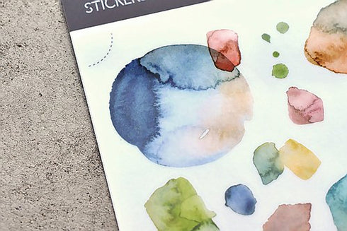 MU Lifestyle Print-On Stickers Rub -On Stickers Transfer Stickers Translucent Stickers 133 | Jewel Tones Watercolor Spots