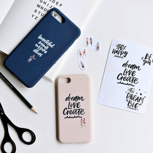 MU Lifestyle Print-On Stickers Rub-On Stickers Transfer Stickers CRYSTAL Stickers 016 | Brush Lettering Calligraphy Phrases Positivity